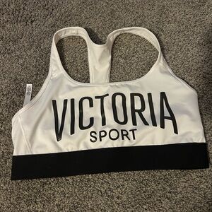 Women's White and Black Sports Bra